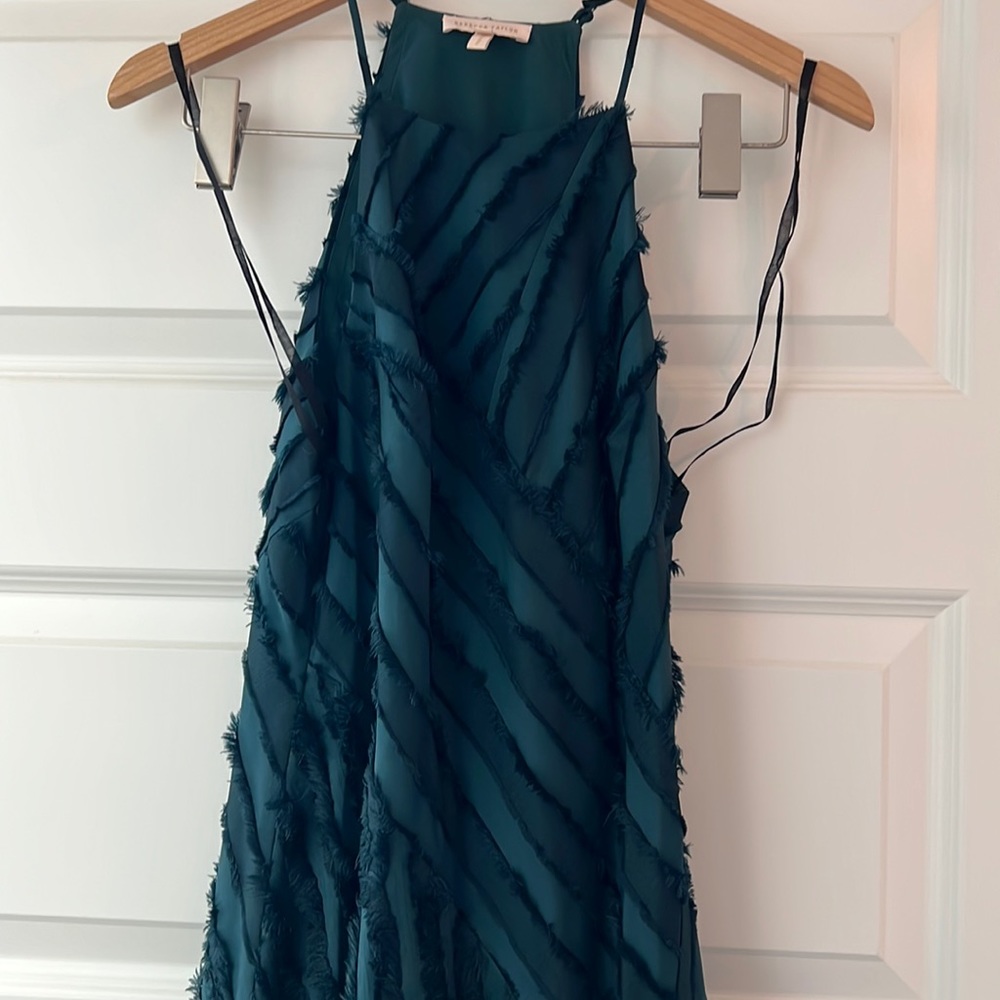 Rebecca Taylor Green Eyelash Gown Size 2